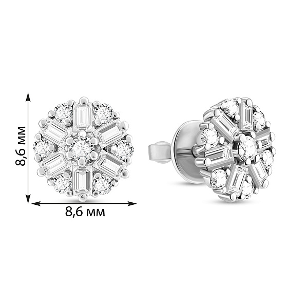 Золотые серьги-пусеты с бриллиантами (арт. Т011555060б) – изображение 4