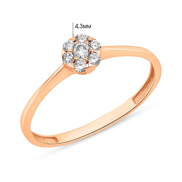 Золота каблучка з фіанітами (арт. 156442) – зображення 4