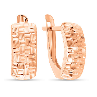 Фото Золоті сережки з алмазною насічкою (арт. 120607)