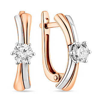 Фото Золотые серьги с фианитом (арт. 113200)