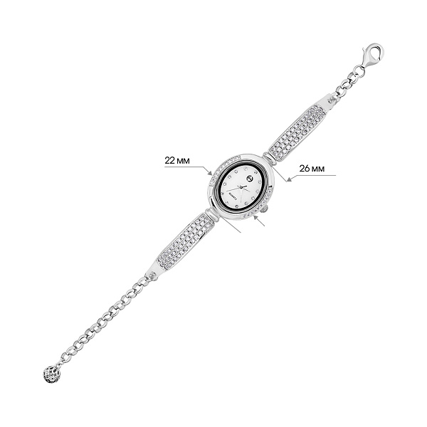 Срібний годинник з фіанітами (арт. 7526/297) – зображення 2
