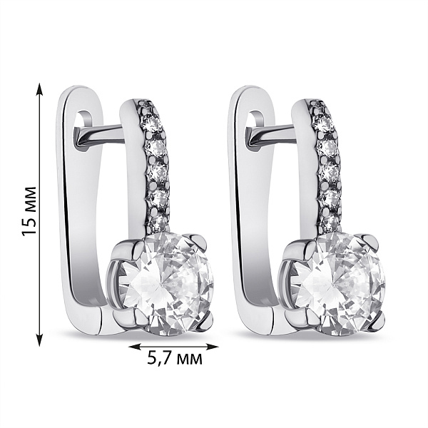 Серьги из серебра с фианитами  (арт. 7502/9404) – изображение 2