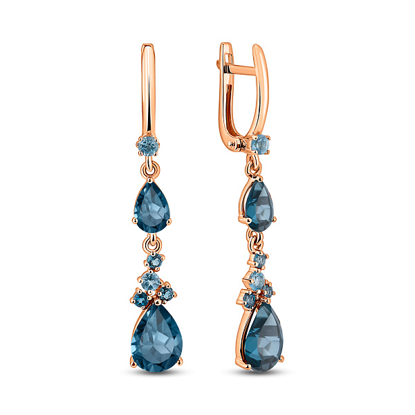 Золотые серьги с топазом (арт. 111119Пл) – изображение 1