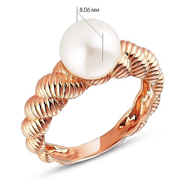 Золотое кольцо с жемчугом (арт. 153818прлб) – изображение 2