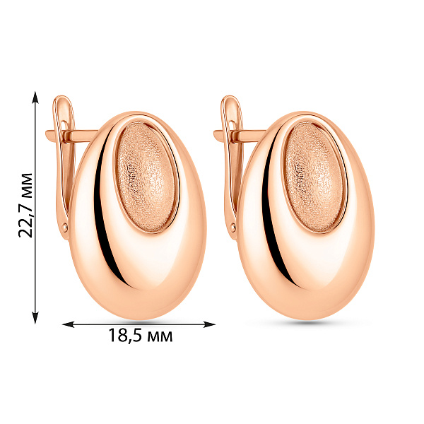 Серьги из красного золота без камней (арт. 470815) – изображение 2