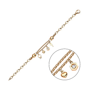 Фото Браслет золотой с подвесками (арт. 324678жП4)