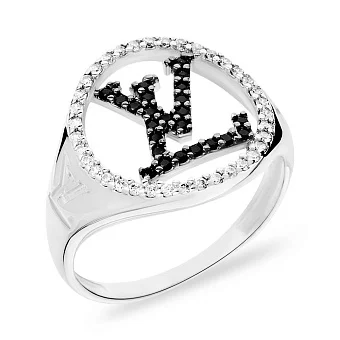 Золота каблучка з фіанітами (арт. 140490бч)