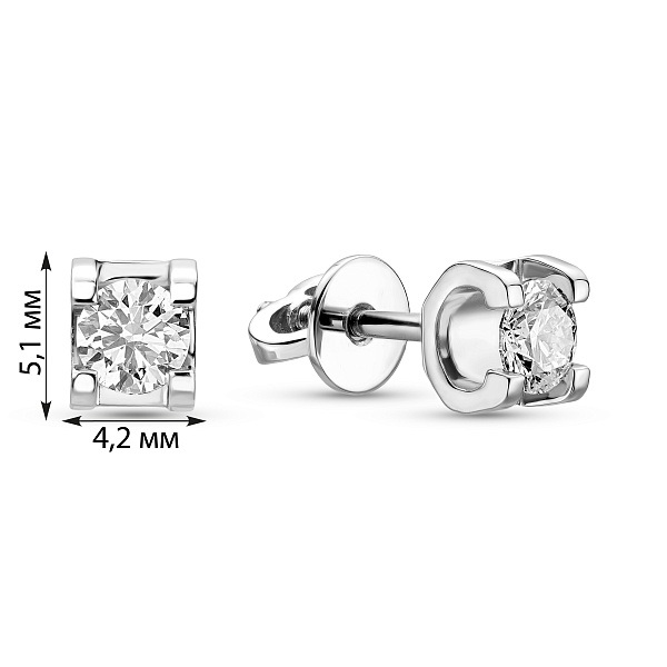 Пусети з білого золота з діамантами (арт. Т01115206436б) – зображення 3