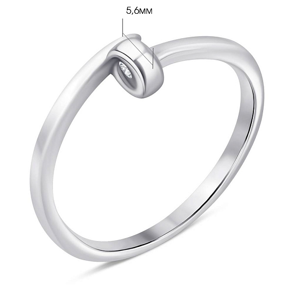 Серебряное кольцо с фианитом (арт. 7501/6867) – изображение 2
