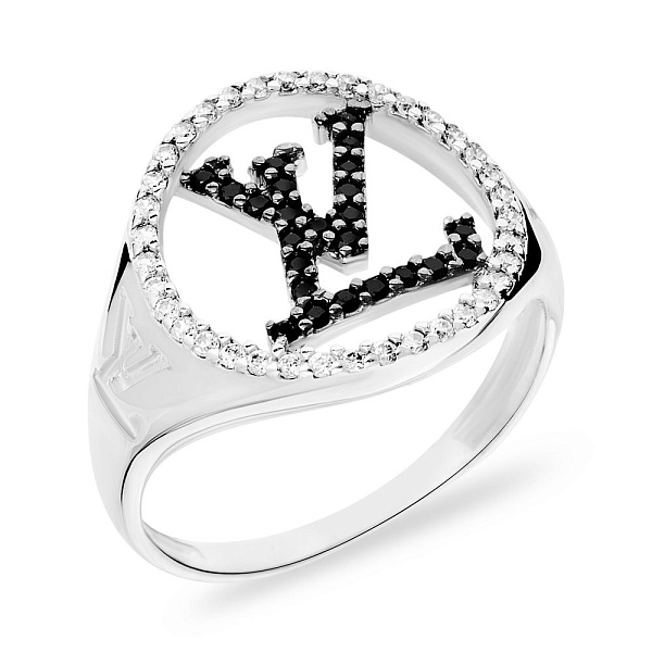 Золота каблучка з фіанітами (арт. 140490бч) – зображення 1