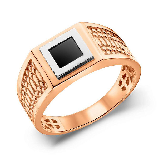 Золотая печатка с ониксом (арт. 180536кбо) – изображение 1