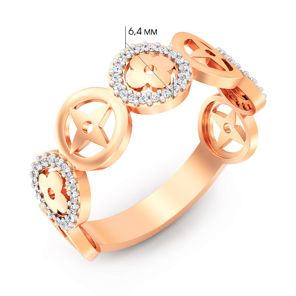 Золотое кольцо с фианитами (арт. 141278) – изображение 2