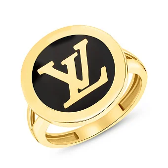 Каблучка з жовтого золота з емаллю (арт. 155176жеч)