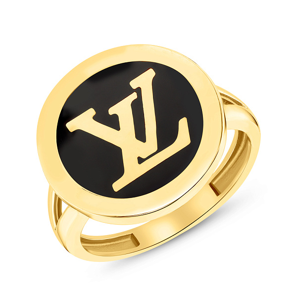 Каблучка з жовтого золота з емаллю (арт. 155176жеч) – зображення 1