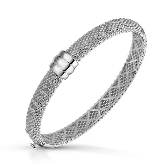 Жесткий браслет из белого золота (арт. 3261322б)