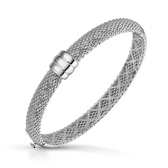 Жесткий браслет из белого золота (арт. 3261322б)