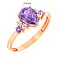 Кольцо из красного золота с аметистом и фианитами  (арт. 141119Паф) – изображение 3