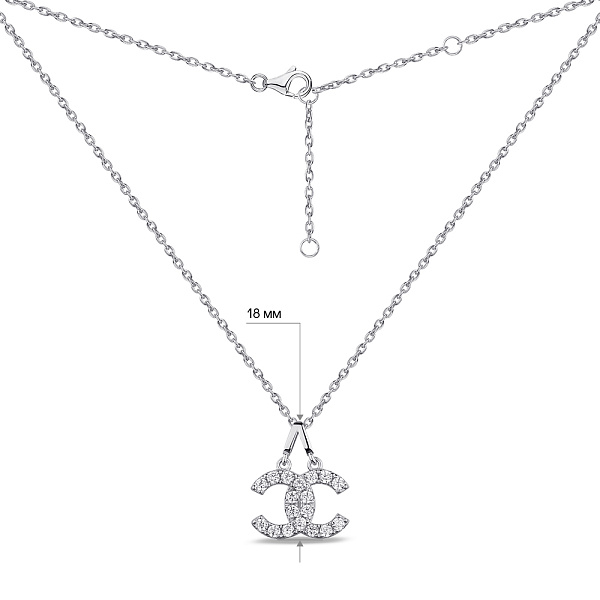 Колье серебряное с подвеской и с фианитами (арт. 7507/1640) – изображение 3