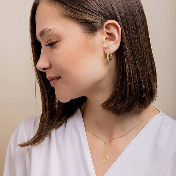 Сережки-кільця з жовтого золота (арт. 1091307/20ж) – зображення 4