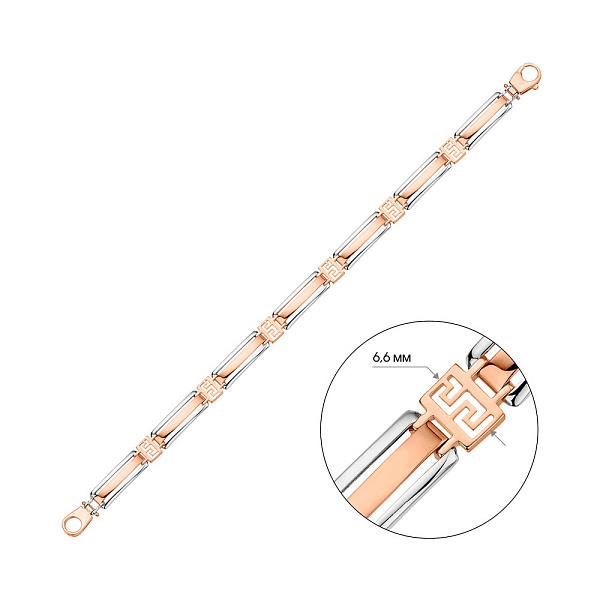 Браслет из красного и белого золота (арт. 326893кб) – изображение 2