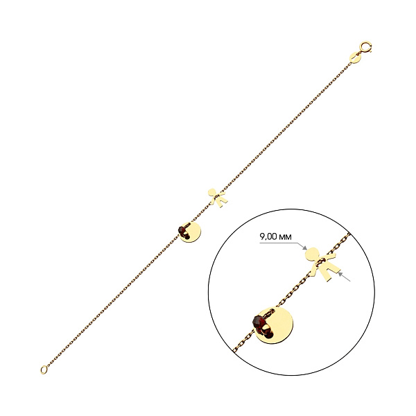 Браслет з жовтого золота з фіанітами (арт. 322831жк) – зображення 2