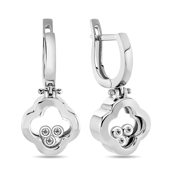 Серьги-подвески из золота с фианитами (арт. 104804б) – изображение 1