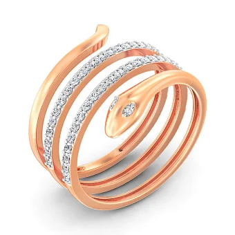 Золота каблучка Змія з фіанітами (арт. 1401030)