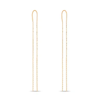 Сережки-протяжки з червоного золота (арт. 106641)