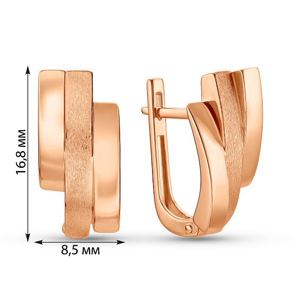 Серьги из красного золота (арт. 111458м) – изображение 2