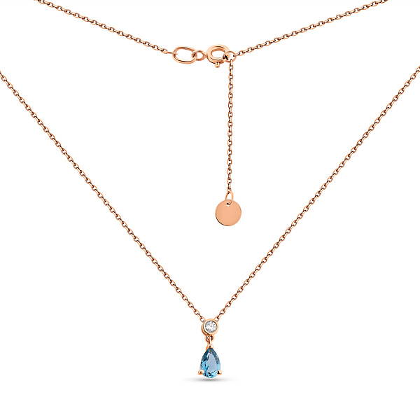 Золотое колье с топазом и фианитом (арт. 361273Пл) – изображение 2