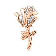 Золотая брошь Роза с фианитами (арт. 360071)