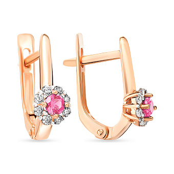 Детские сережки золотые с фианитами (арт. 110384р)