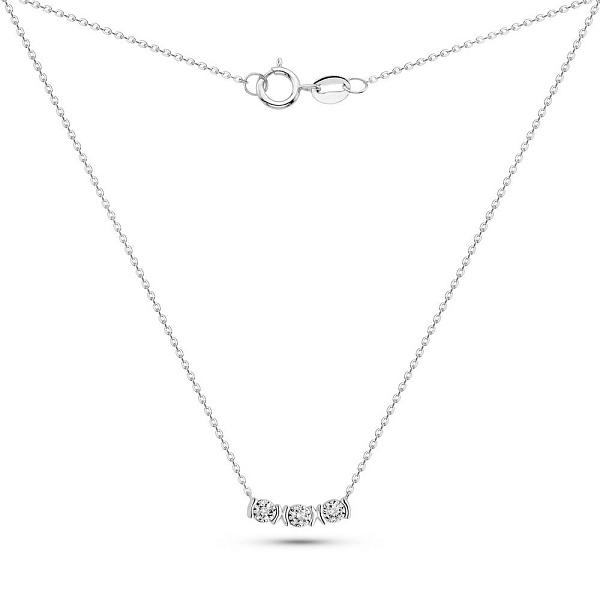 Кольє з білого золота з діамантами (арт. Ц341641010б) – зображення 2