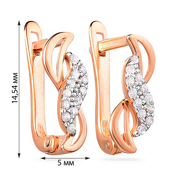 Золотые серьги с фианитами (арт. 110321) – изображение 3