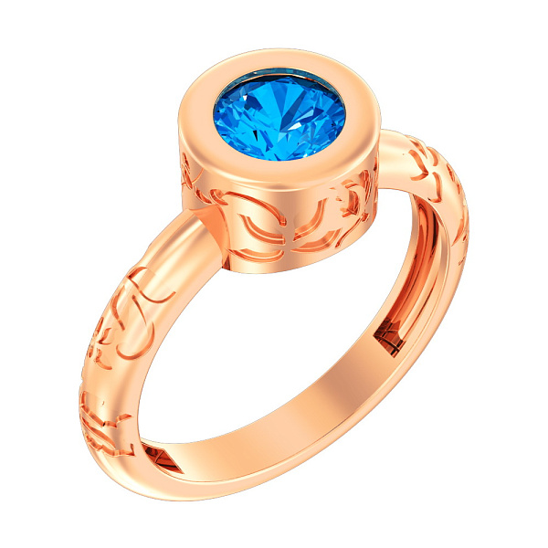 Золотое кольцо с кварцем (арт. 148600ПсГ) – изображение 1