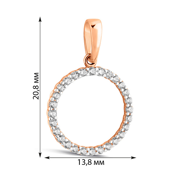 Золотая подвеска с фианитами (арт. 440504) – изображение 4