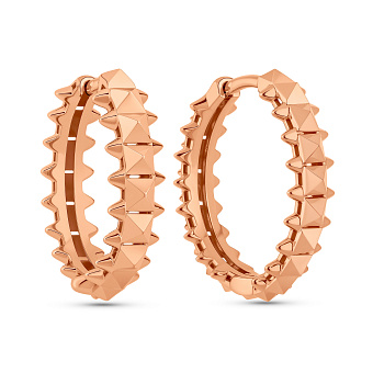 Фото Серьги-кольца из красного золота (арт. 1091388/20)