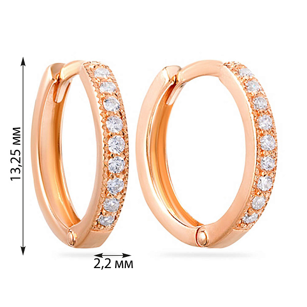 Золотые серьги конго с фианитами (арт. 110272) – изображение 3