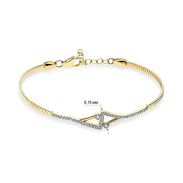 Браслет из желтого золота с фианитами (арт. 323092ж) – изображение 3