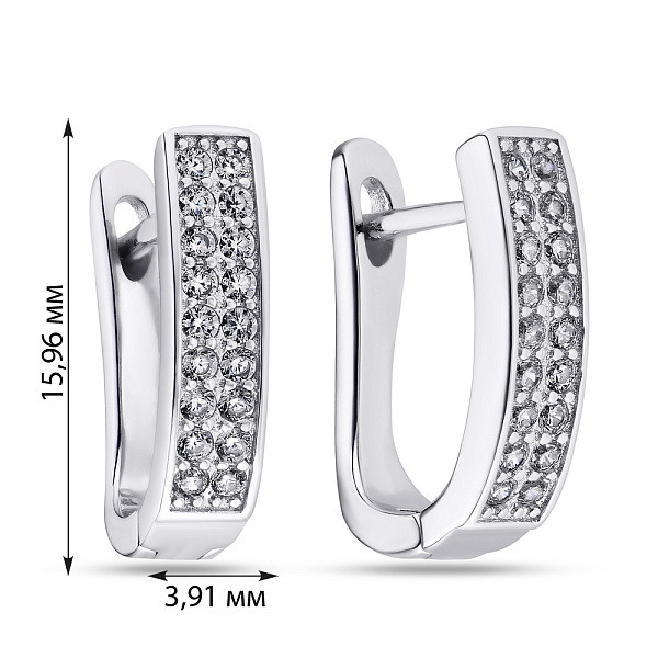 Серьги с фианитами из серебра (арт. 7502/3222) – изображение 2
