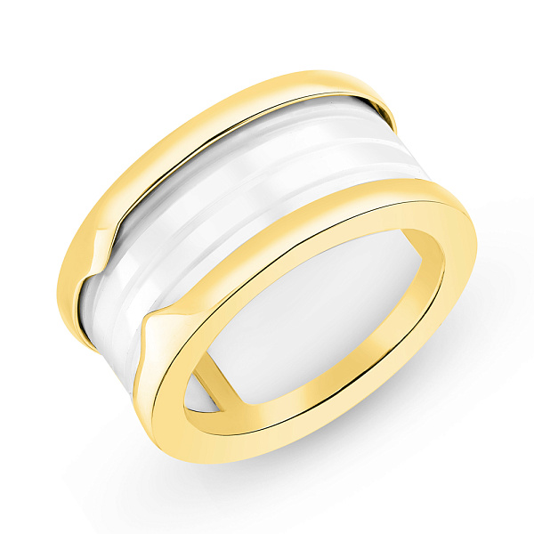 Кольцо из желтого золота с керамикой (арт. 155447жкмб) – изображение 1