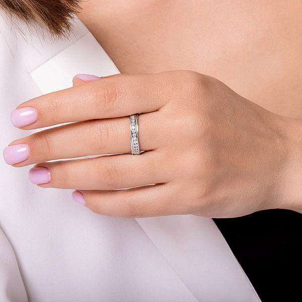 Золотое кольцо с бриллиантами (арт. К341424020б) – изображение 4