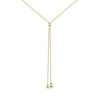 Фото Серебряное колье-галстук Шар с желтым родированием (арт. 7507/2251ж)