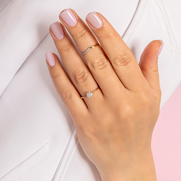 Золота каблучка з фіанітами (арт. 156442) – зображення 3