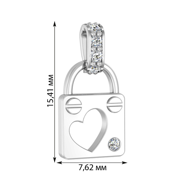 Золотой подвес Замочек с фианитами  (арт. 440644б) – изображение 2