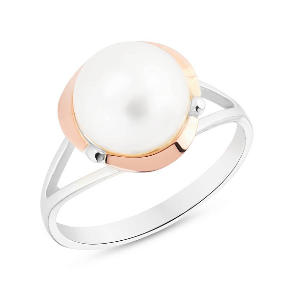 Серебряное кольцо с жемчугом  (арт. 7201/259жбкп) – изображение 1