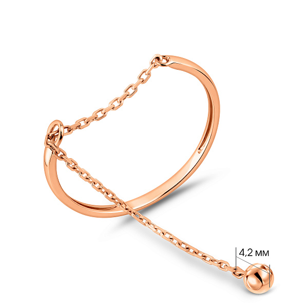 Золотое кольцо Fly с подвеской (арт. 140039) – изображение 4