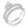 Серебряное двойное кольцо с фианитами (арт. 7501/8600) – изображение 2