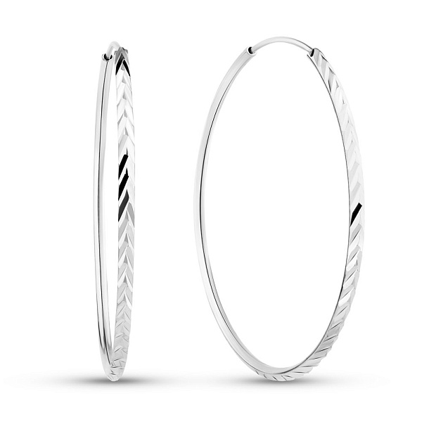 Серьги-кольца из белого золота (арт. 121904/55б) – изображение 1