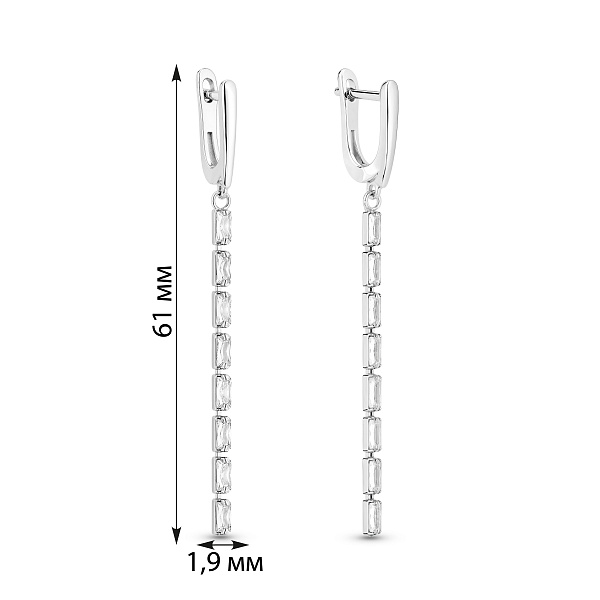 Серебряные серьги-подвески с фианитами (арт. 7502/10550) – изображение 2